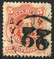 ARGENTINA: GJ.38, With The Very Rare Mailbox Cancel "22 Inside Circle", Very F - Autres & Non Classés