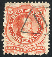 ARGENTINA: GJ.38, With The Very Rare "carteria" Cancel "H In Rhombus", Very - Autres & Non Classés