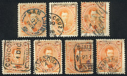 ARGENTINA: GJ.42, 7 Used Examples With Interesting Cancels, All Different, Some V - Autres & Non Classés