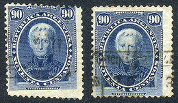 ARGENTINA: GJ.44, With Very Rare Variety Of The Horizontal Perforation, Completel - Autres & Non Classés