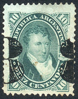 ARGENTINA: GJ.47, 1877 8 On 10c. With Very Shifted Surcharge: On The Vertical Per - Autres & Non Classés