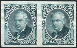 ARGENTINA: GJ.53, PROOF In Dark Green, Pair Printed On Thin Paper, Excellet Quali - Autres & Non Classés