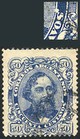 ARGENTINA: GJ.93, 1888 50c. Mitre Blue, With VARIETY: "large Spot Above The S O - Autres & Non Classés