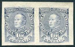 ARGENTINA: GJ.97AP, 1889/91 ½c. Urquiza, IMPERFORATE PAIR, Excellent Quality, Cat - Autres & Non Classés