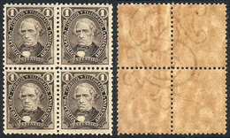 ARGENTINA: GJ.99, 1889 1c. Velez Sarsfield, "GLOBES" WATERMARK, Unmounted Bloc - Autres & Non Classés