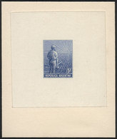 ARGENTINA: GJ.317, 1911 Plowman 5c., DIE PROOF In Blue WITHOUT Printer Imprint Or - Autres & Non Classés