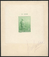 ARGENTINA: GJ.318, 1911 Plowman 12c., DIE PROOF In Yellow-green (not Listed By K - Autres & Non Classés