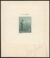 ARGENTINA: GJ.318, 1911 Plowman 12c., DIE PROOF In Green And With "J. Lubary" - Autres & Non Classés