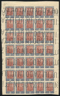 ARGENTINA: "GJ.362O, 1912 20P. Plowman, Block Of 35 Examples On A Document Sheet - Autres & Non Classés