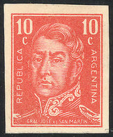 ARGENTINA: Circa 1933, ESSAY Of A Stamp Of 10c. San Martín, Not Adopted, Printed - Autres & Non Classés