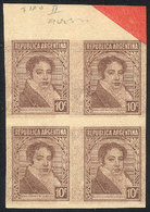 ARGENTINA: GJ.747, 1935 10c. Rivadavia, PROOF In The Issued Color, Imperforate Bl - Autres & Non Classés