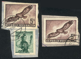 AUSTRIA: Yvert 58, 2 Examples Used On Fragments, Fine To VF Quality, Catalog Valu - Autres & Non Classés