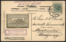 AUSTRIA: Postcard Sent From Salzburg To Montevideo (Uruguay) On 7/MAY/1907 Franke - Autres & Non Classés