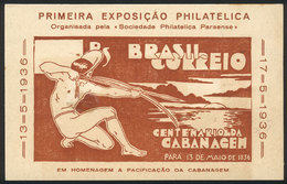 BRAZIL: 1st Stamp Expo Of The Sociedade Philatelica Paraense, Centenary Of The Ca - Autres & Non Classés