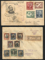 CHILE: 2 Airmail Covers Sent To Uruguay And Argentina In 1928 And 1950, With Some - Chili