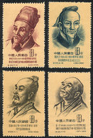 CHINA: Sc.245/248, 1955 Ancient Scientists, Cmpl. Set Of 4 Values, MNH (issued Wi - Autres & Non Classés