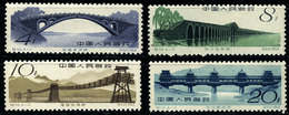 CHINA: Sc.606/609, 1962 Bridges, Cmpl. Set Of 4 Values, Lightly Hinged, Fine Qual - Autres & Non Classés