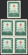 DOMINICAN REPUBLIC: FIGHT AGAINST TUBERCULOSIS: Cinderella Issued In 1943, Block - Erinnophilie