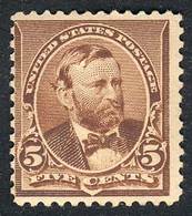 UNITED STATES: Sc.255, 1894 Grant 5c. UNwatermarked, Never Hinged, Very Fresh, VF - Autres & Non Classés