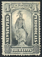 UNITED STATES: Sc.PR11, 1875 4c. Black, Mint Original Gum, With Minor Defects, Lo - Autres & Non Classés