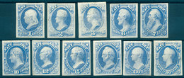 UNITED STATES: Sc.O35/O45, Complete Set Of 11 PROOFS Printed On Thick Card, Some - Service