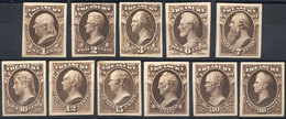 UNITED STATES: Sc.O72/O82, Treasury, PROOFS On Thick Card, Complete Set Of 11 Val - Service