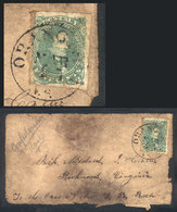 UNITED STATES: Sc.1, 1861 Jefferson Davis 5c. Green, On A Cover Sent From ORANGE - 1861-65 Etats Confédérés