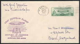 UNITED STATES: Cover Franked By Mi.358, Sent From Akron To Switzerland On 28/OC/1 - Marcophilie