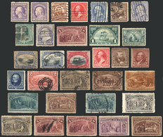 UNITES STATES: Lot Of Old Stamps, Used And Mint (most Without Gum), Almost All Wi - Other & Unclassified
