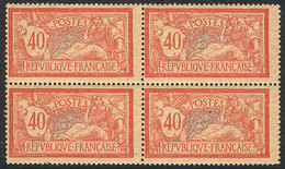 FRANCE: Yvert 119d, 1900 ""Merson"" 40c. On GC Paper, Unmounted Block Of 4, Exce - Autres & Non Classés