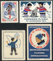 GREENLAND: FIGHT AGAINST TUBERCULOSIS: Lot Of 4 Cinderellas Issued Between 1925 A - Erinnophilie