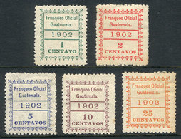 GUATEMALA: Sc.O1/O5, 1902, Complete Set Of 5 Values, Fine Quality! - Guatemala