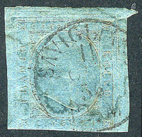 ITALY: Sc.5, 1853 20c. Light Blue, Good Used Example, 3 Wide Margins, Catalogue V - Sardaigne