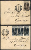 ITALY: Sc.124/5 (Sassone 97/98), Used On 2 Covers Postmarked VENEZIA 25/APR/1912 - Non Classés