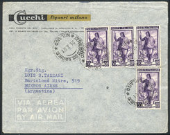 ITALY: Cover Franked By Sa.647 X4 (total 200L.), Sent From Cernusco To Argentina - Non Classés