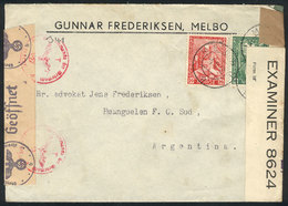 NORWAY: Cover Sent From Melbu To Argentina On 4/SE/1942 Franked With 30ö And Alli - Autres & Non Classés