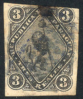 PARAGUAY: Sc.3, 1870 3r. Black, Used, With Minor Defects But Interesting, Low Sta - Paraguay