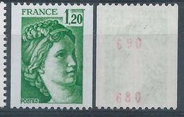 [15] Variété : N° 2103 Sabine De Gandon Double Numéro Au Verso + Normal ** - Unused Stamps