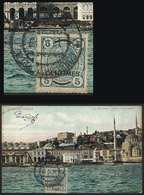 TURKEY: Crete Stamp Used In Turkey: Postcard With View Of Constantinople, Sent Fr - Other & Unclassified