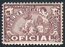 URUGUAY: Year 1911, 23c. Brownish Lilac, WATERMARKED, Mint Never Hinged, Excellen - Uruguay