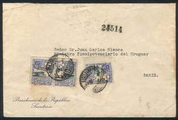 URUGUAY: Cover Of The Presidency Of The Republich Sent To Paris On 24/DE/1923, Fr - Uruguay