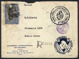 URUGUAY: Cover With Printed Address Of Intl. Congress Of Biology Sent To Argentin - Uruguay