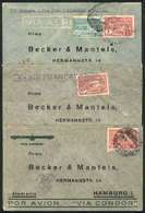 URUGUAY: 3 Airmail Covers Sent To Germany In 1938/9, 2 Franked By Sc.C89 (1.38p.) - Uruguay