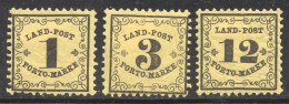 Baden Landpost Portomarken 1-3 * - Mint