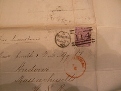 AGOSTO1870.LETTER WITH POSTAGESTAMP OF 6 P.1865 WITH DEFECT.//.LETTERA CON 6P. DIFETTOSO + TIMBRO ROSSO - Brieven En Documenten