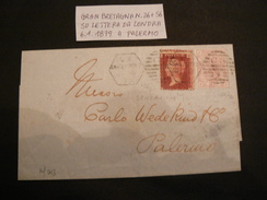 6 - 1 - 1870 SMALL LETTER WITH POSTAGESTAMPS OF1858 OF 1P. + 2 +1/2 P. ROSE...BELLA LETTERINA + 2 FRANCOBOLLI - Lettres & Documents