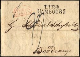 HAMBURG - THURN UND TAXISCHES O.P.A. 1829, TT.R.4. HAMBOURG, L2 Auf Brief Nach Bordeaux, Roter Segmentstempel ALLEMAGNE  - Sonstige & Ohne Zuordnung