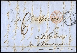 HAMBURG - THURN UND TAXISCHES O.P.A. 1851, HAMBURG Th.& T., K3 Auf Forwarded-Letter Von Helsingborg über Hamburg Nach Rh - Otros & Sin Clasificación