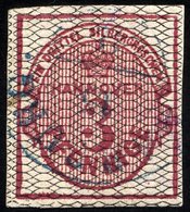 HANNOVER 8a O, 1856, 3 Pf. Karmin, Schwarz Genetzt, Winzige Knitterspur Sonst Breitrandig Pracht, Mi. 350.- - Hanovre