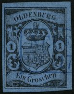 OLDENBURG 6a O, NEUE(NBURG), Blauer R2 Auf 1 Gr. Hellblau, Pracht - Oldenburg